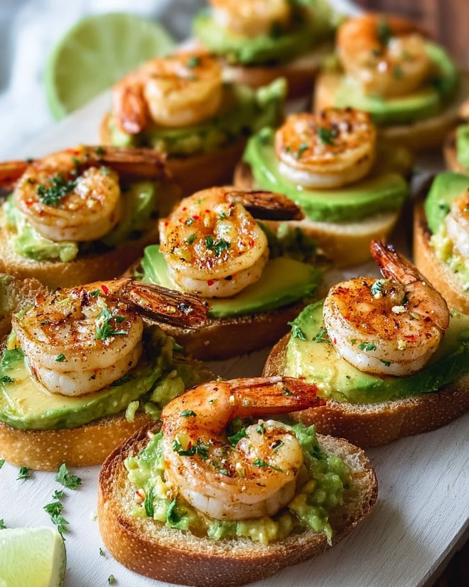 Garlic Shrimp Crostini with Avocado: A Flavorful Bite-Sized Delight