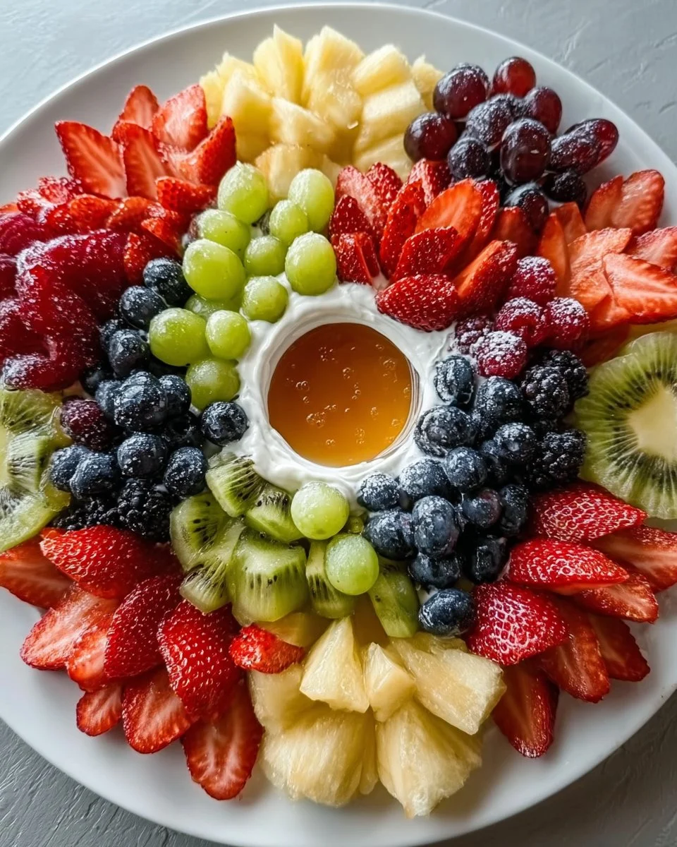 Leckere Baby-Bloom-Früchteplatte mit frischen Früchten für Babys und Kleinkinder.