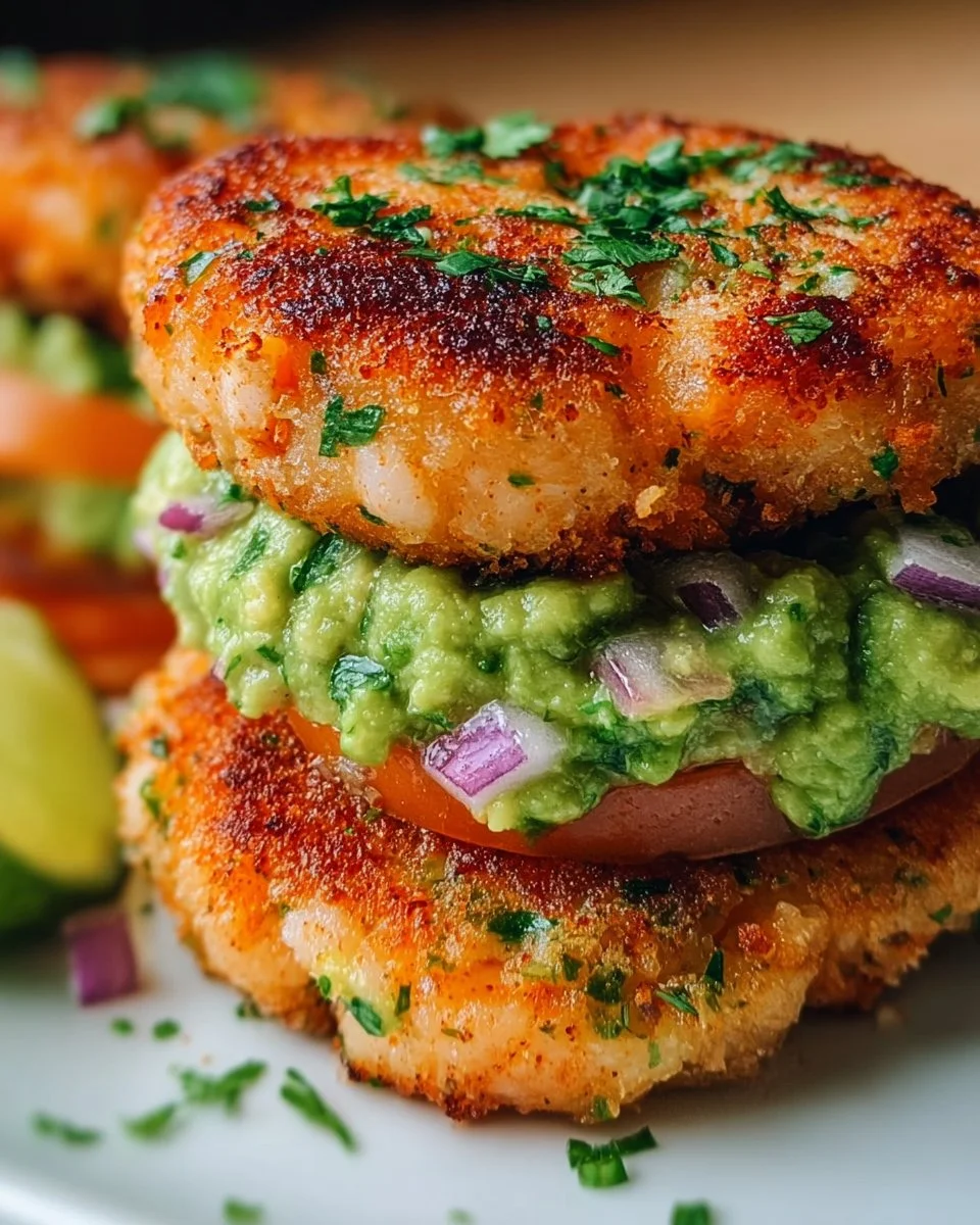 Garnelenburger mit Koriander-Guacamole