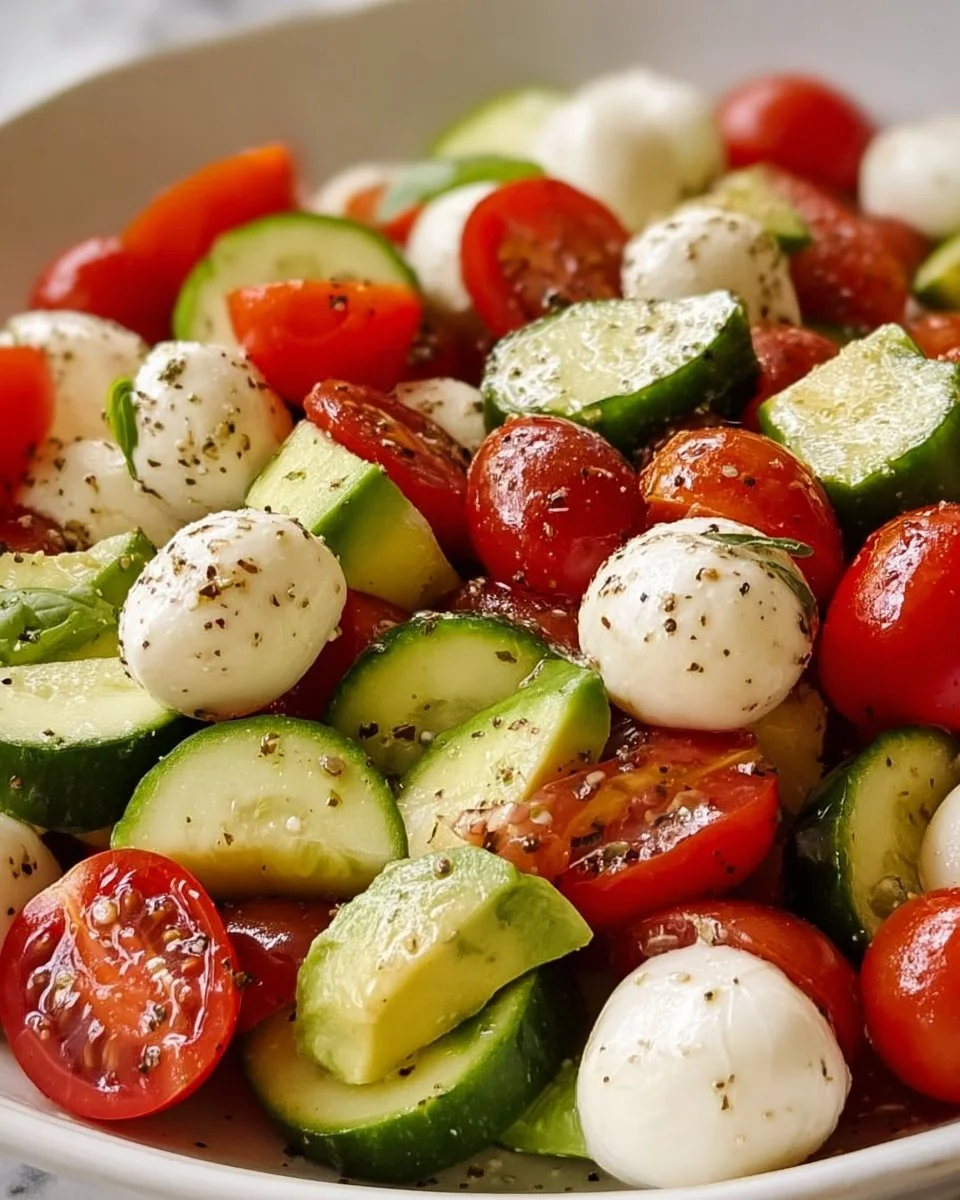 Gurkensalat mit Mozzarella