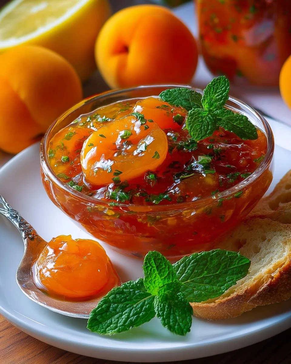 Apricot-Orange Jam with Mint