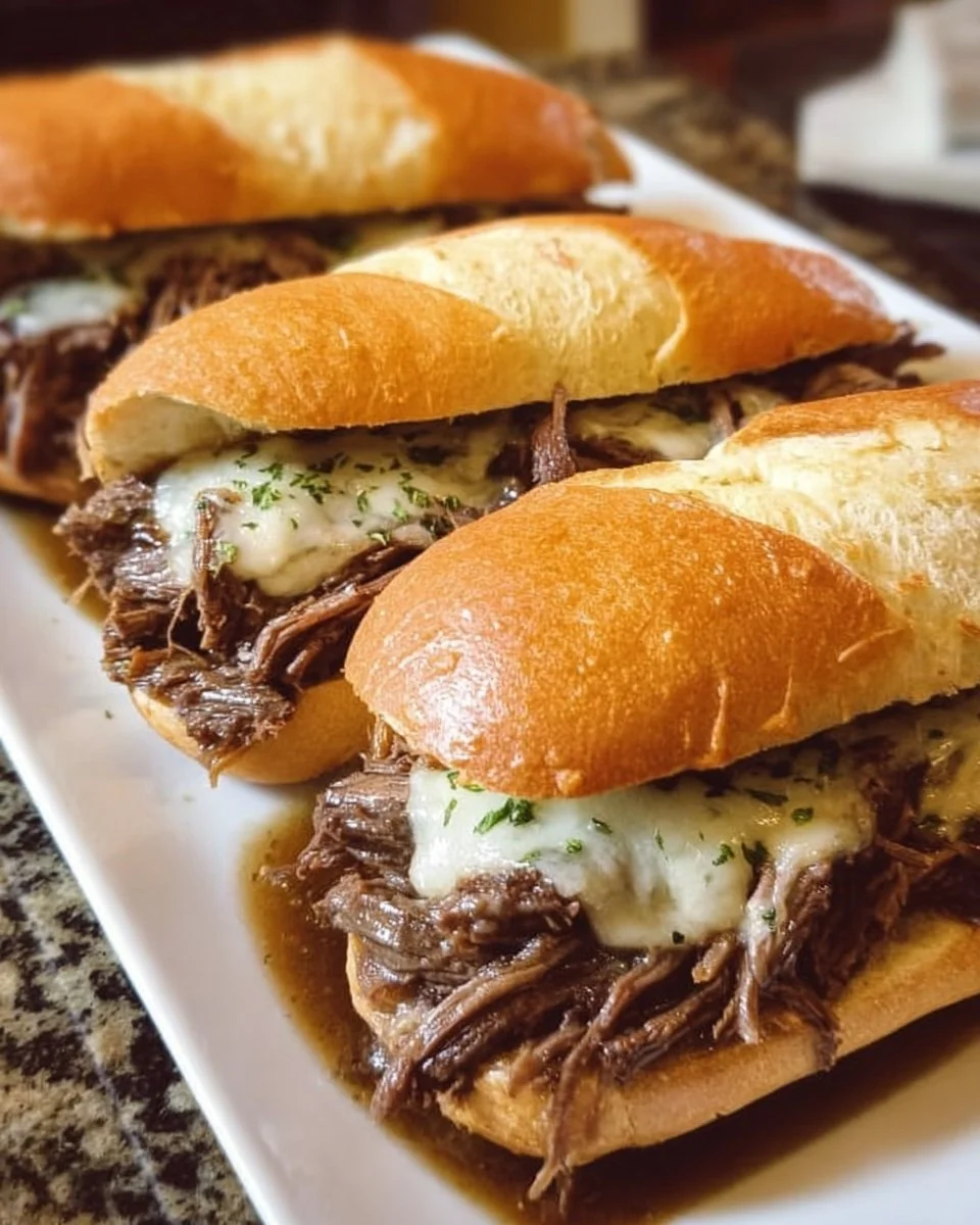 Crockpot French Dip Sandwiches