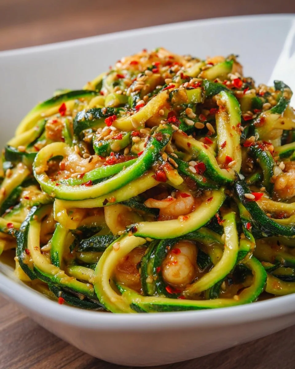Spicy Garlic Chinese Zucchini Noodles