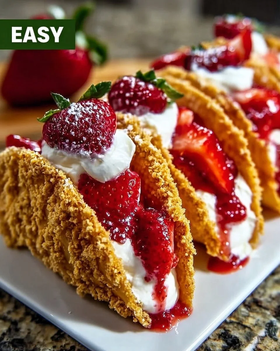 Strawberry Crunch Cheesecake Tacos