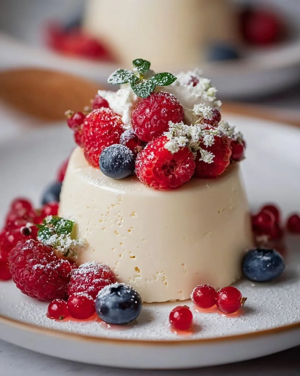 Vegane Vanille-Pudding-Mousse mit Beeren