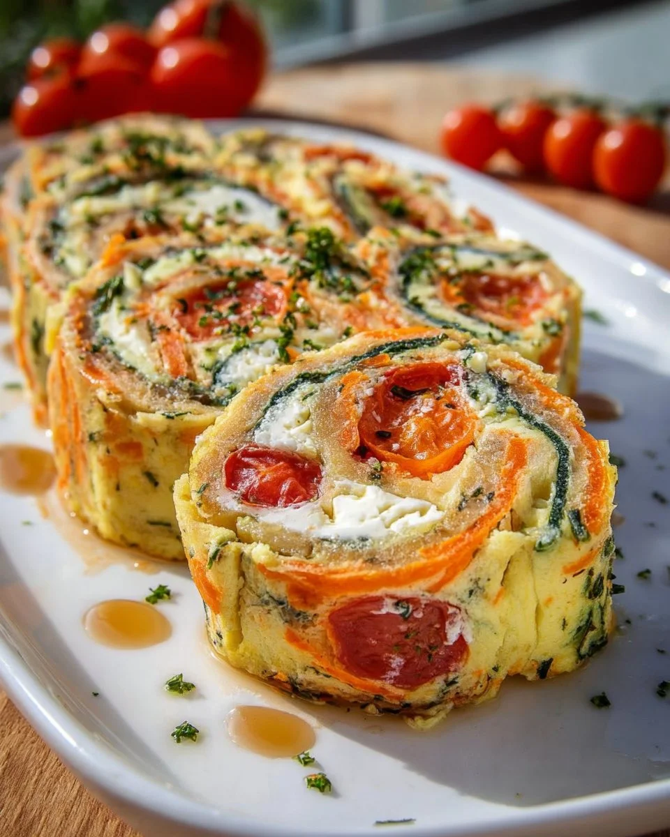 Vegetarische Gemüserolle mit Frischkäse und Feta