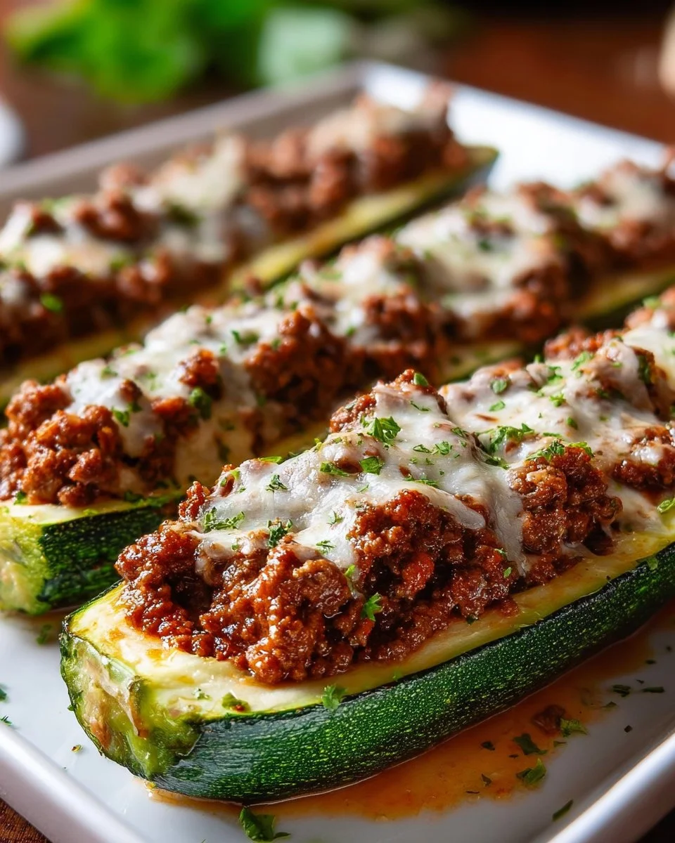 Zucchini Boats with Ground Meat
