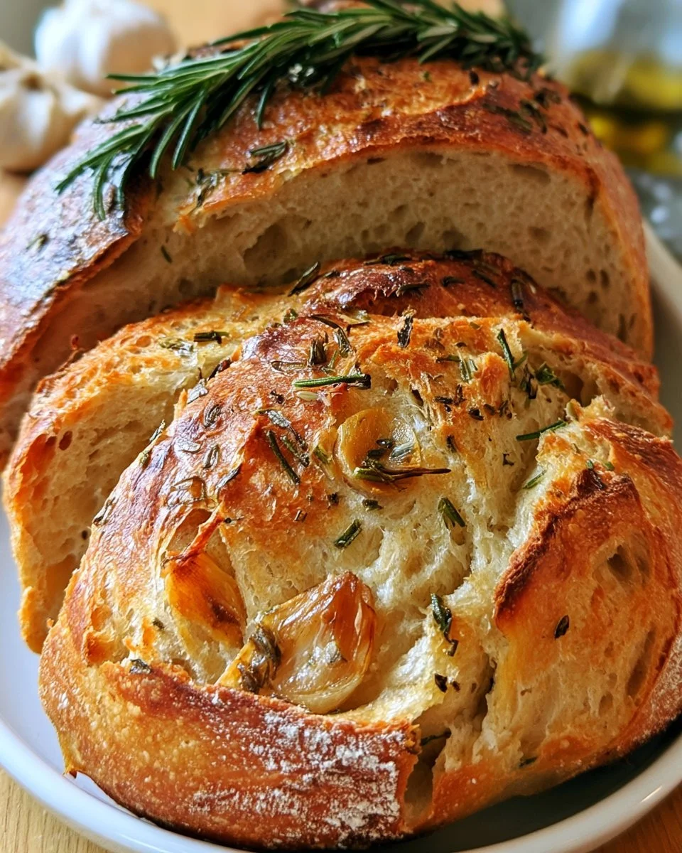 Duftendes Rosmarin-Knoblauch Artisan Brot