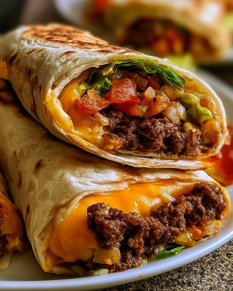Gegrillte Cheeseburger-Wraps