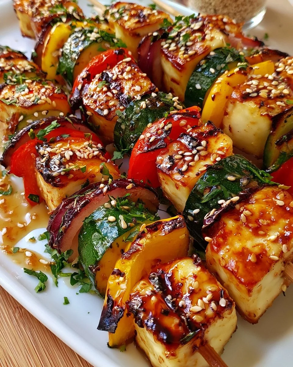 Himmlische Halloumi-Spieße mit Honig