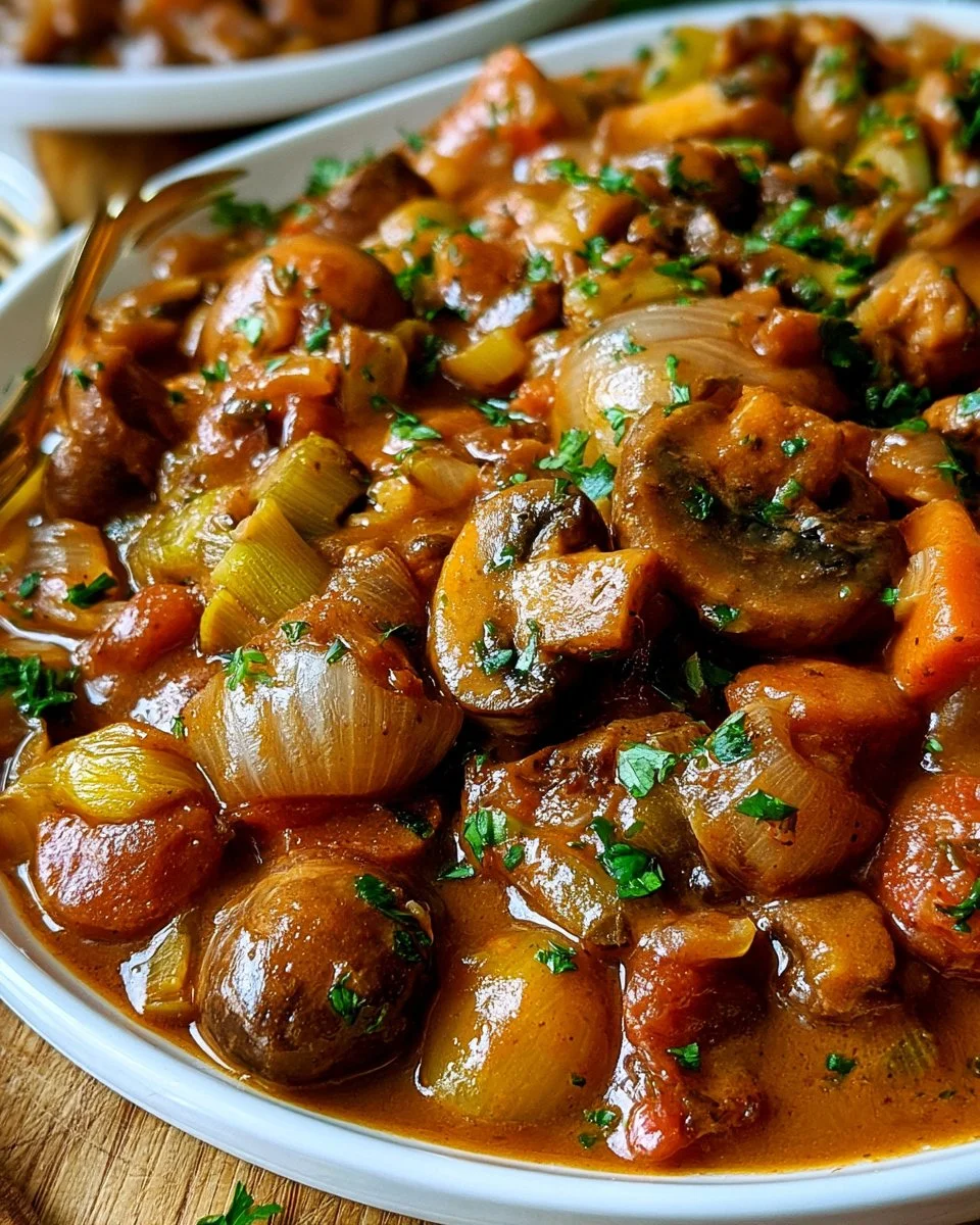 Veganes Lauch-Pilz-Gulasch
